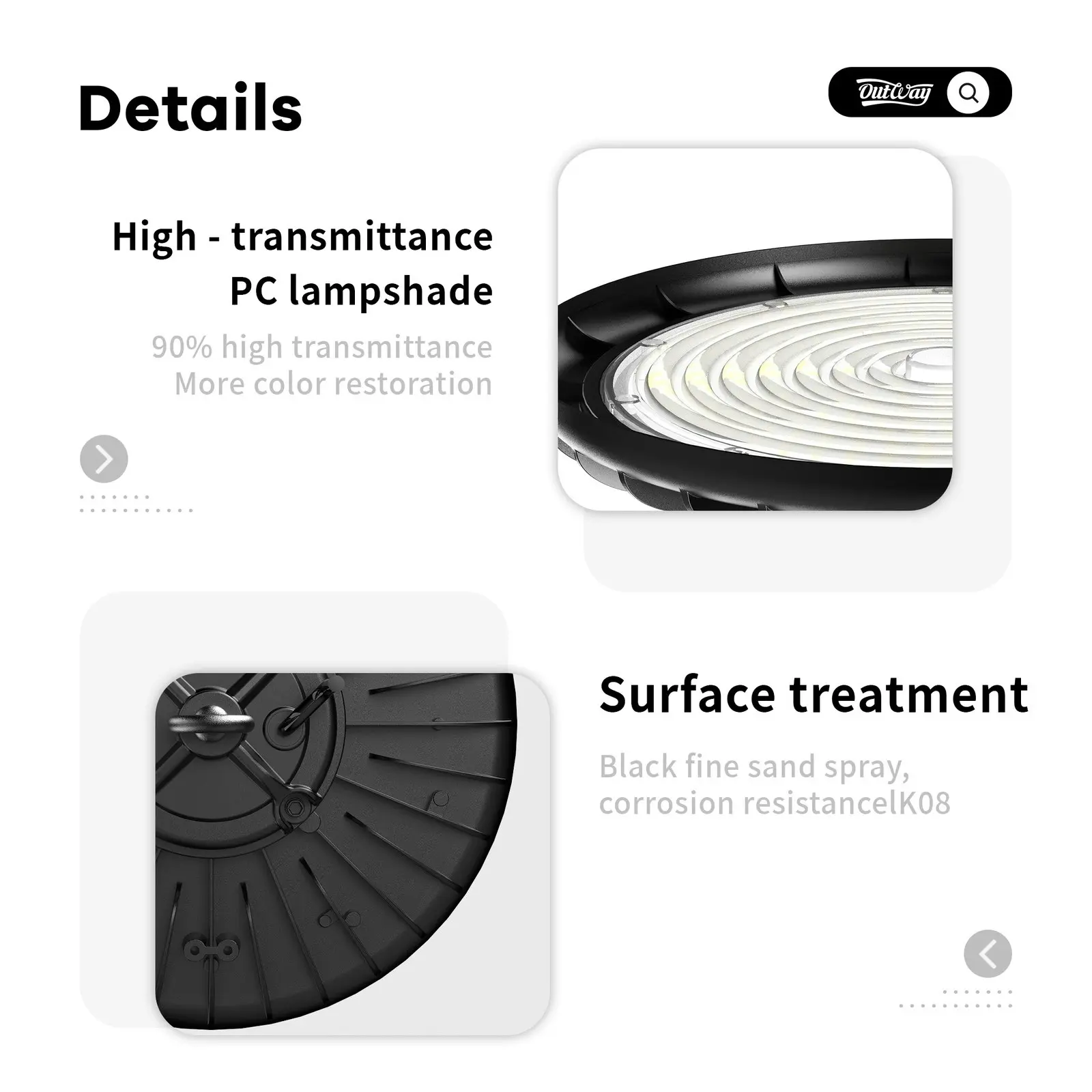 Outway H001 LED highbay 100W Round