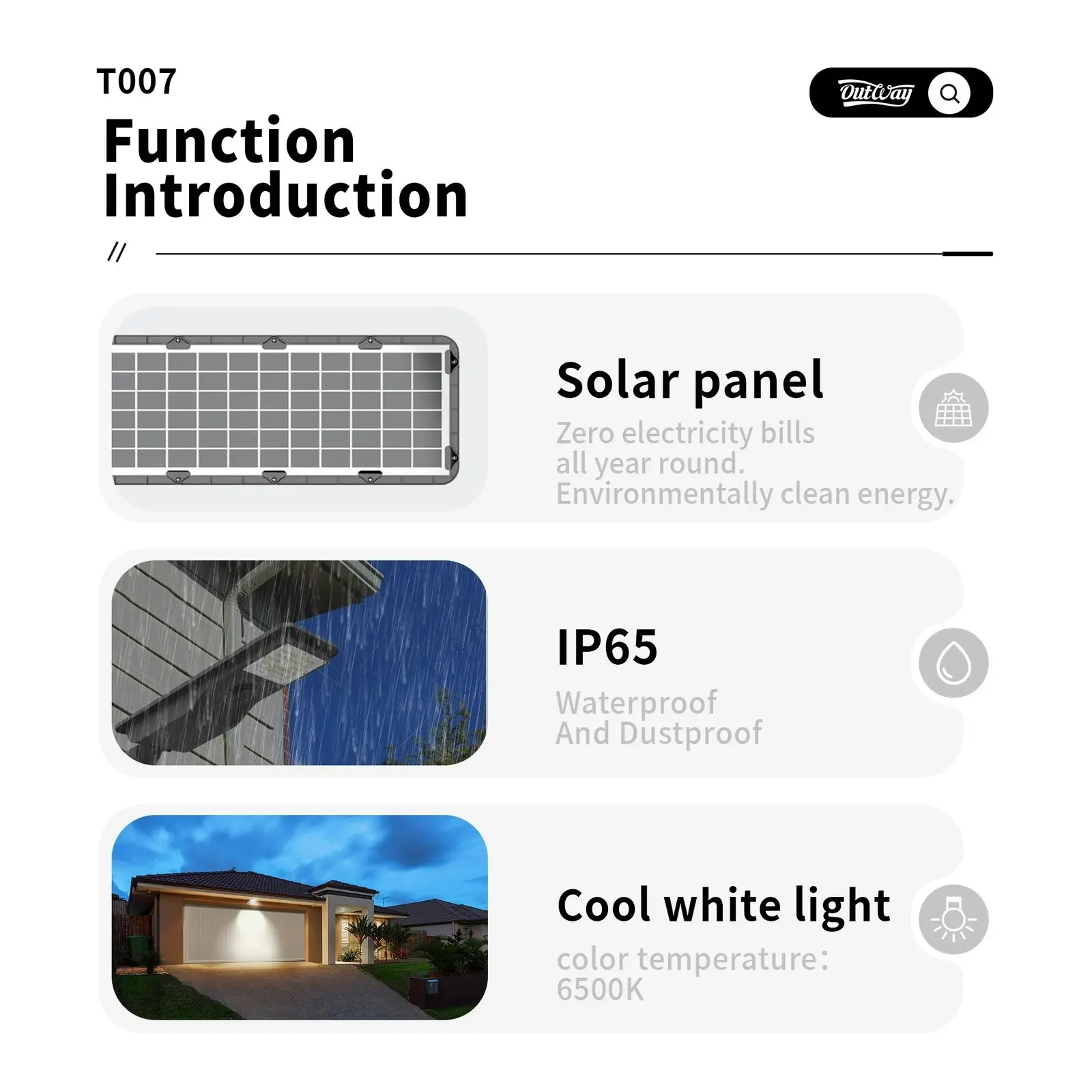 Outway T007ES Solar Street Light With Motion Sensor 60W