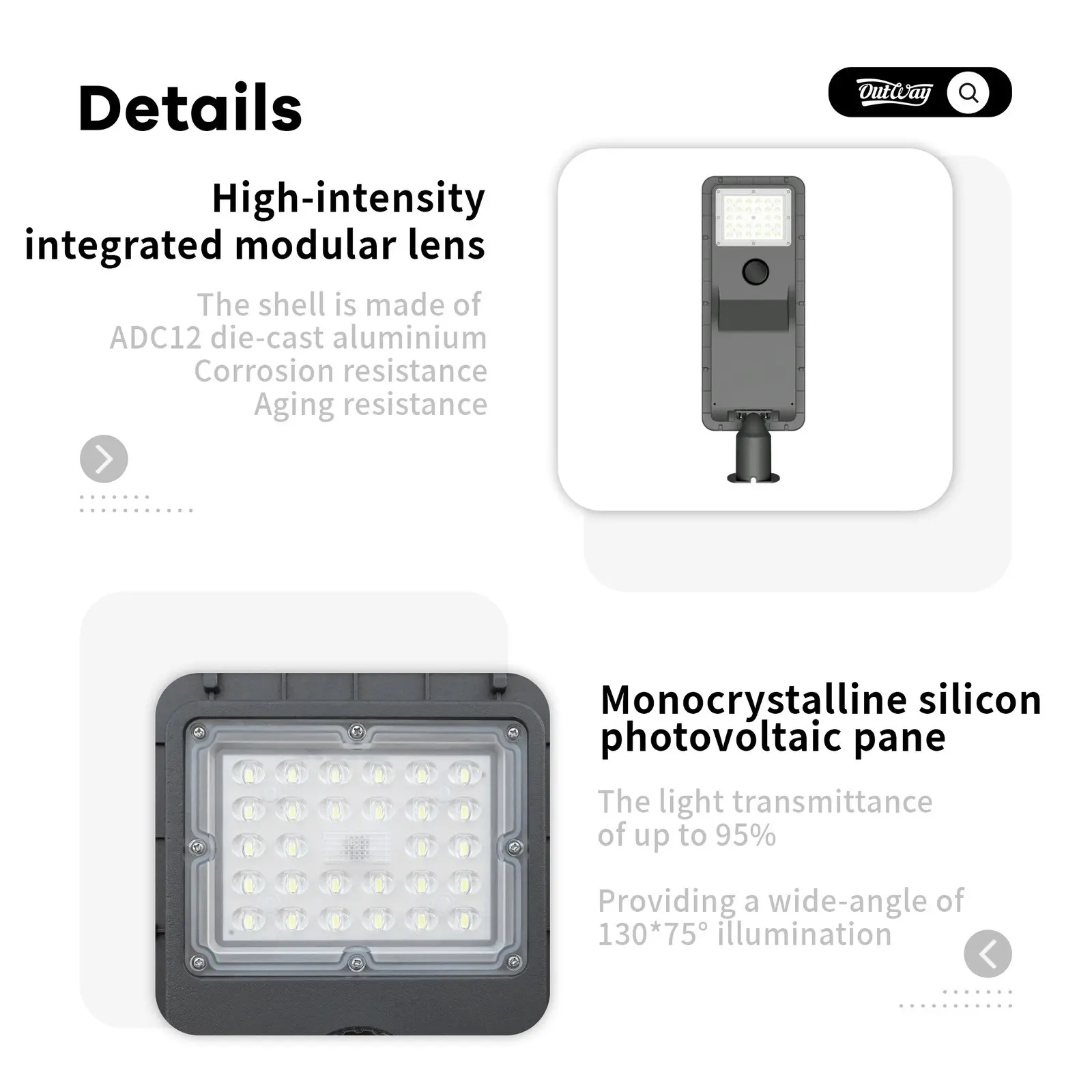 Outway T007ES Solar Street Light With Motion Sensor 60W