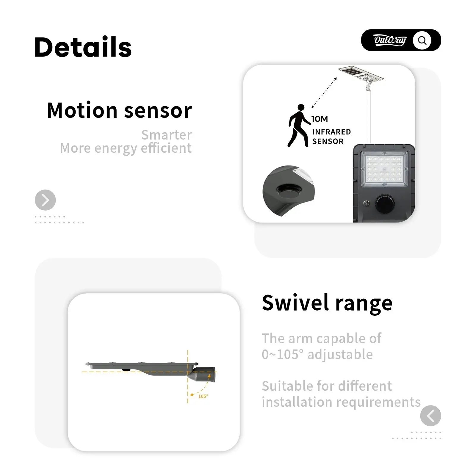 Outway T007ES Solar Street Light With Motion Sensor 60W