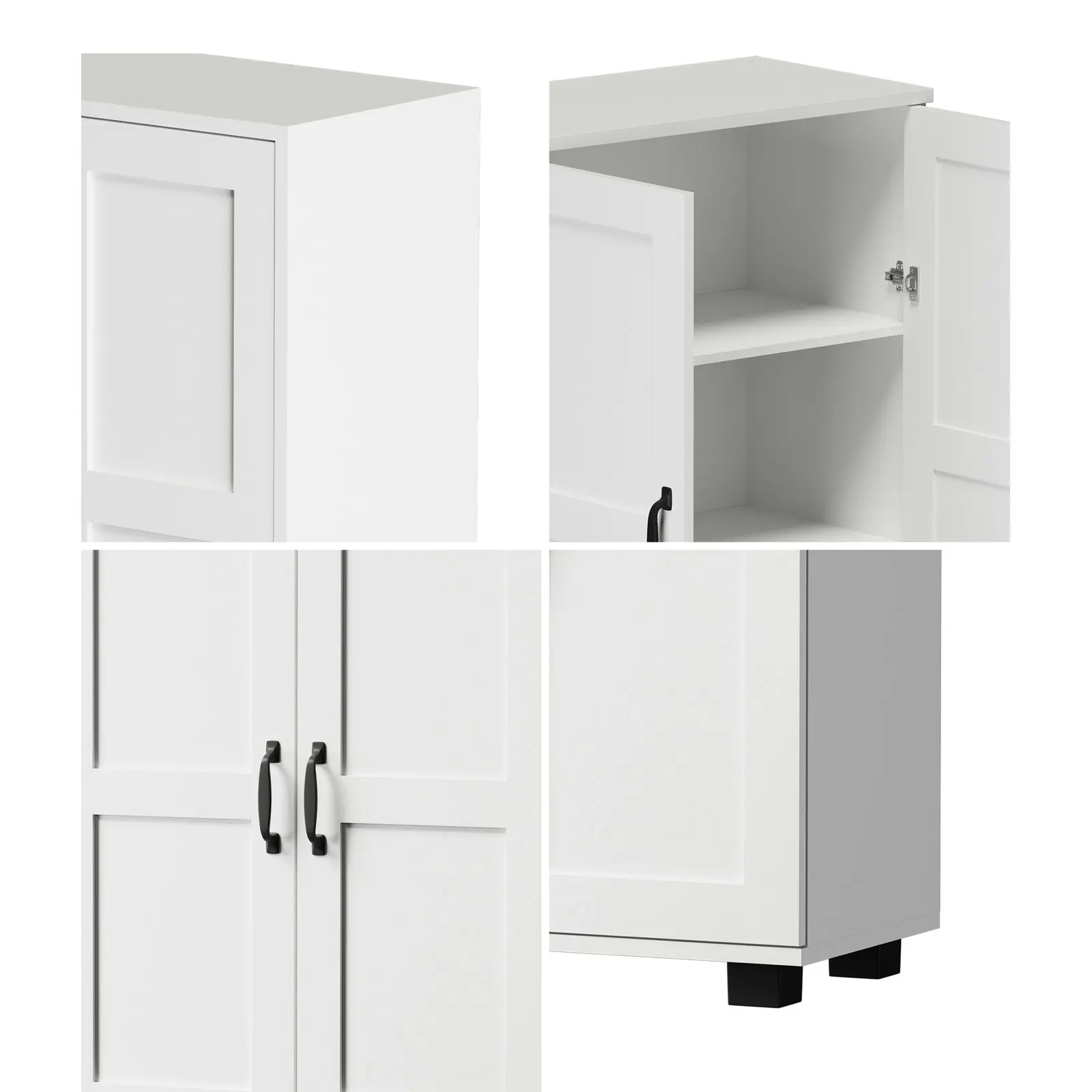 Oikiture Bathroom Storage Cabinet Buffet Sideboard 2 Door Cupboard White