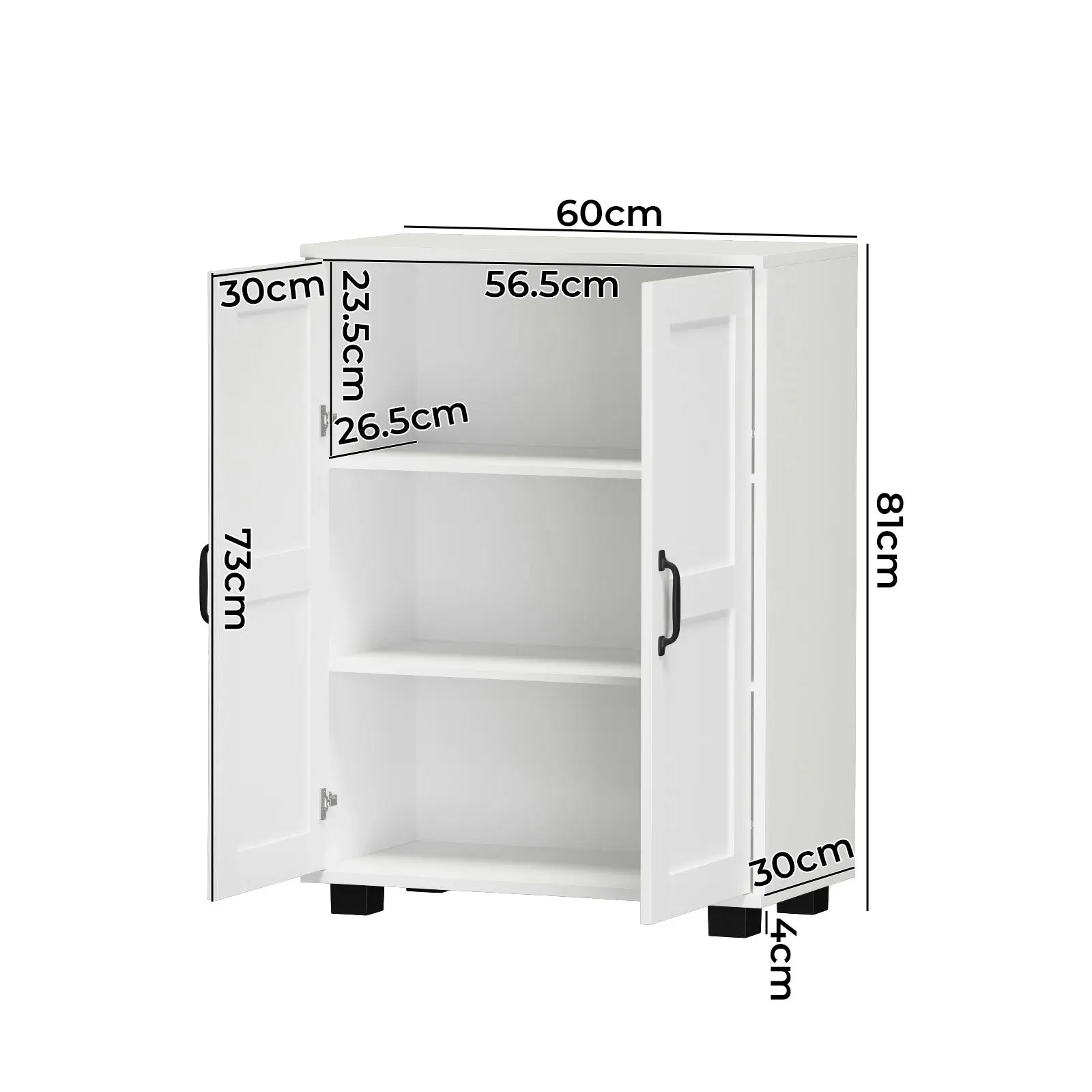 Oikiture Bathroom Storage Cabinet Buffet Sideboard 2 Door Cupboard White