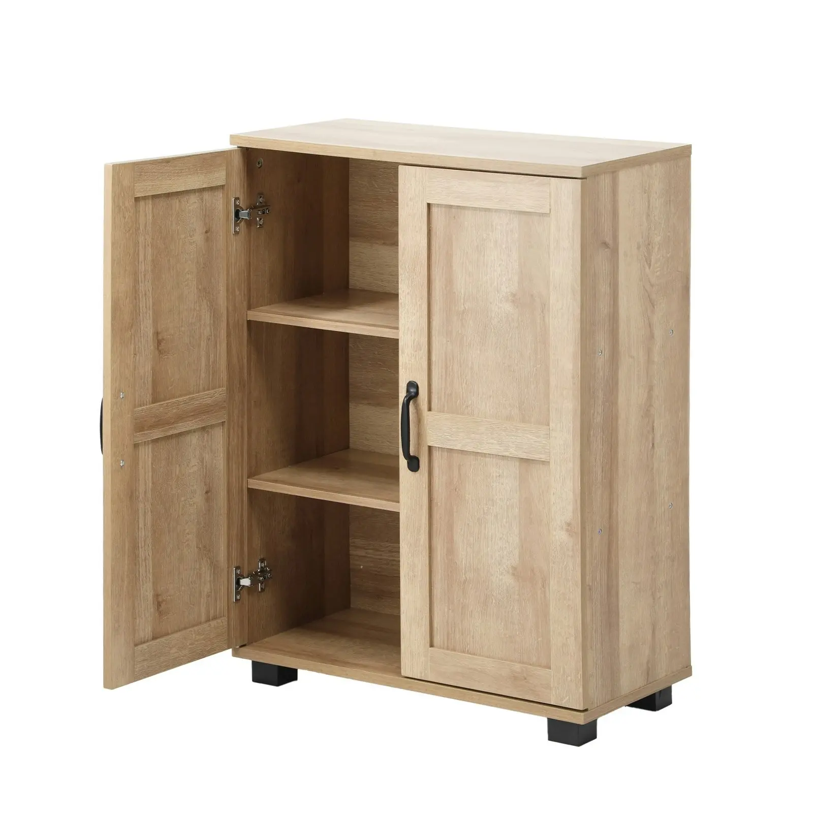 Oikiture Bathroom Storage Cabinet Buffet Sideboard 2 Door Cupboard Natural