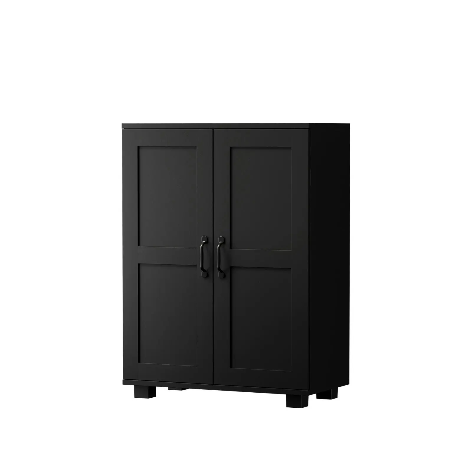 Oikiture Bathroom Storage Cabinet Buffet Sideboard 2 Door Cupboard Black