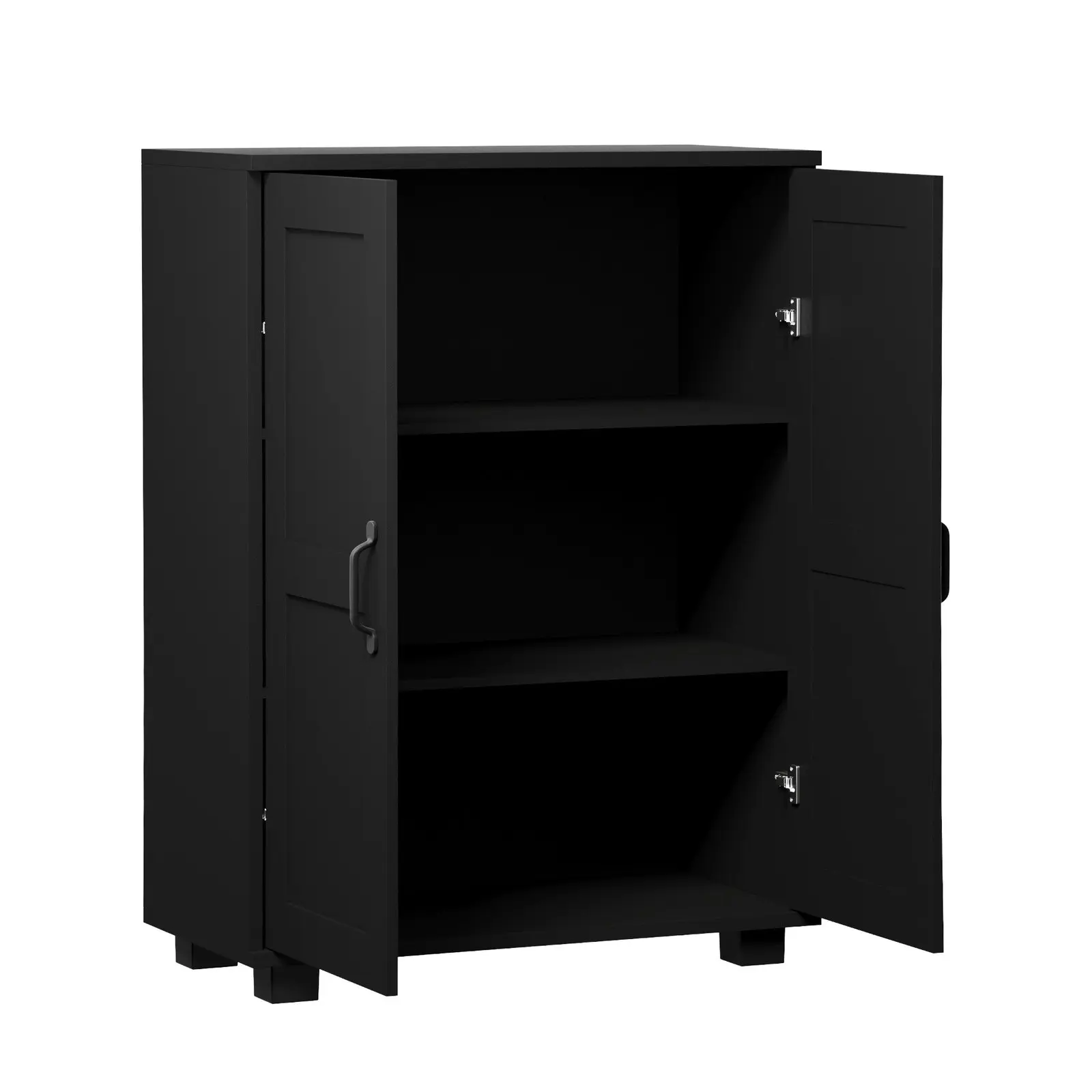 Oikiture Bathroom Storage Cabinet Buffet Sideboard 2 Door Cupboard Black