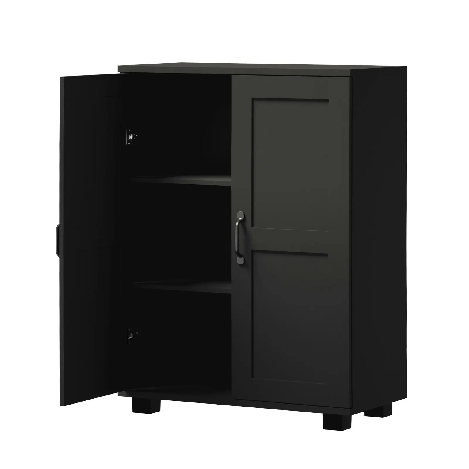 Oikiture Bathroom Storage Cabinet Buffet Sideboard 2 Door Cupboard Black