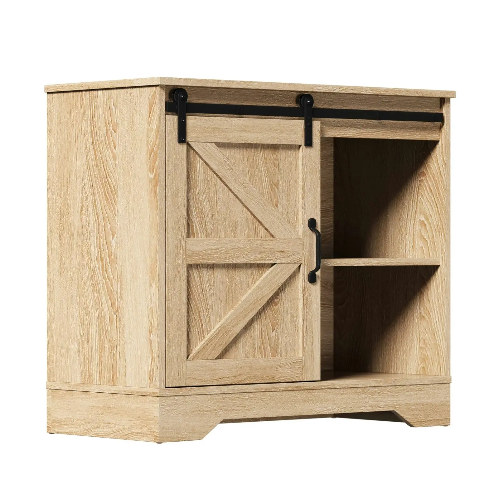 Oikiture Buffet Sideboard Cabinet Pantry Storage Cupboard Sliding Door Natural