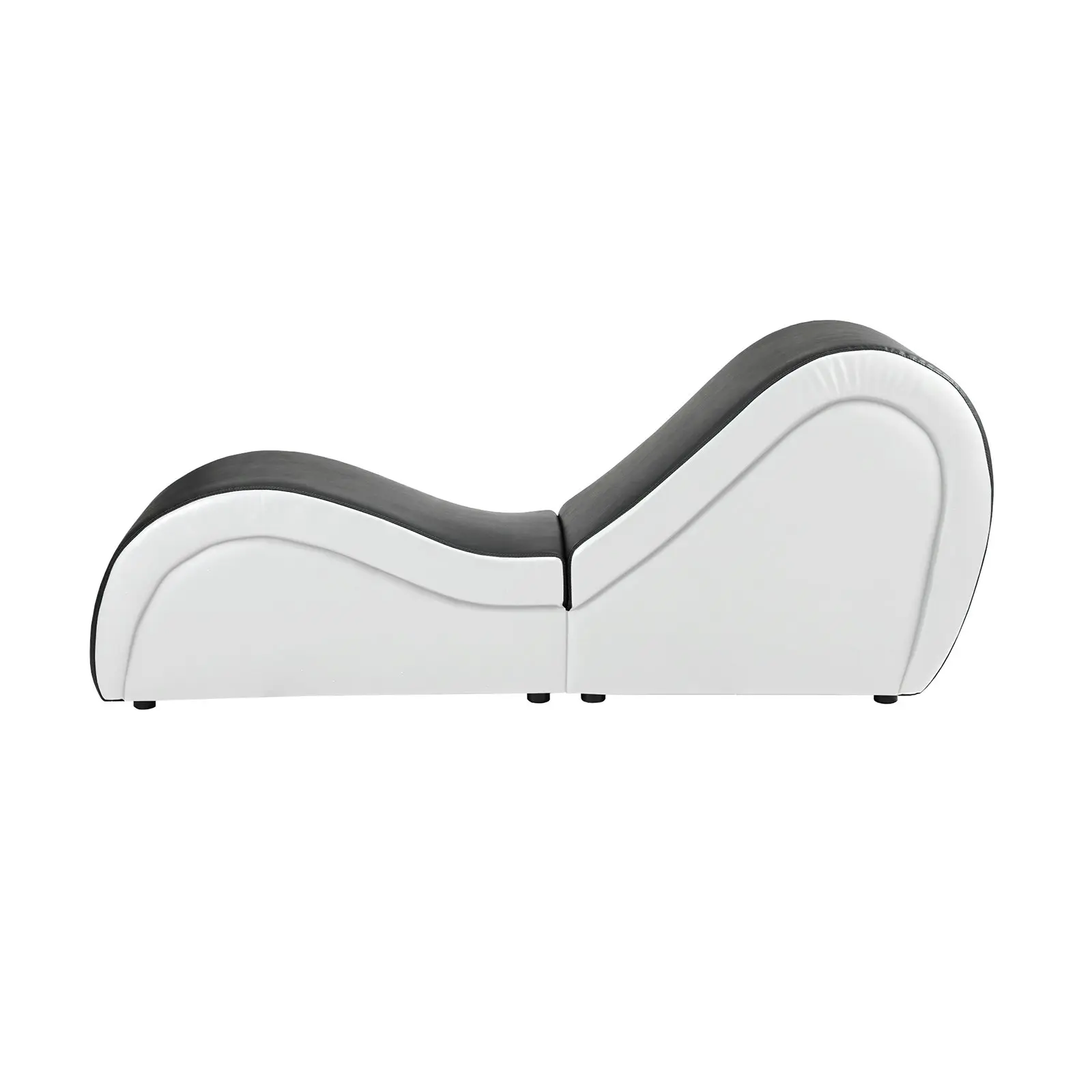 Oikiture Sofa Couch Love Seat Chaise Lounge Yoga Bed Black and White