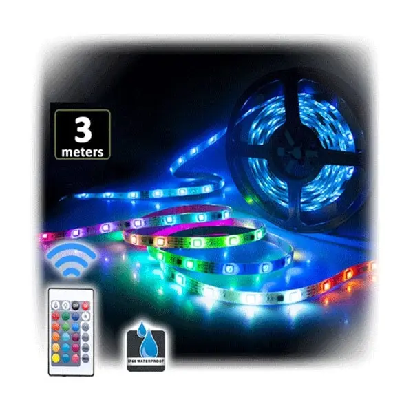 2x Sansai 3m USB Powered RGB LED Strip Light Monitor Backlight w/ Remote Control