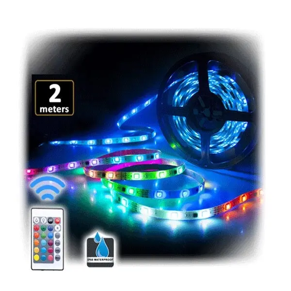 2PK Sansai USB Powered RGB LED Light TV Backlight Strip Lights w/ Remote Control