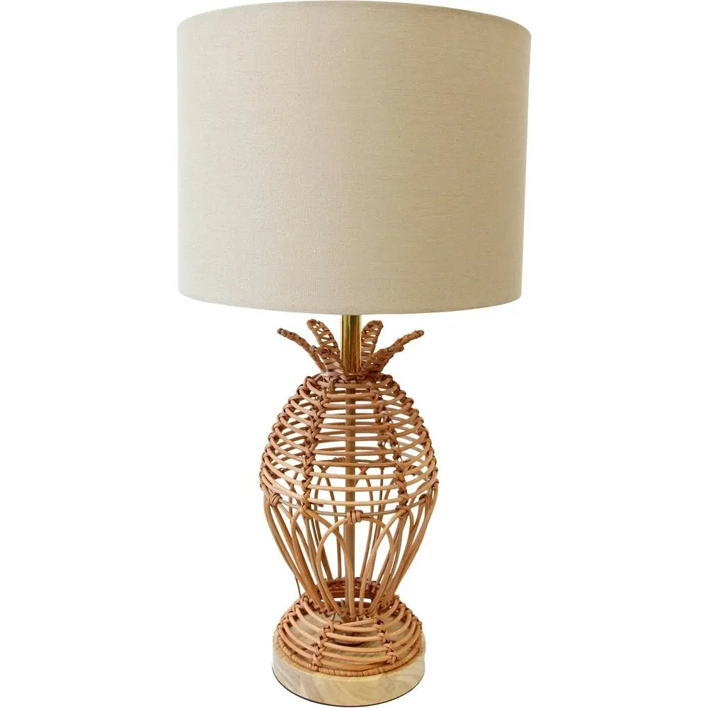 LVD Linen/Rattan Lamp Islander Room Decor Tabletop Desk Light 55.4cm Natural