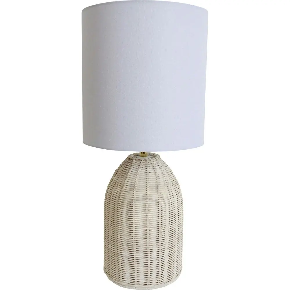 LVD Linen/Rattan Lamp Tall Coastal Room Decor Tabletop Light 59cm Natural