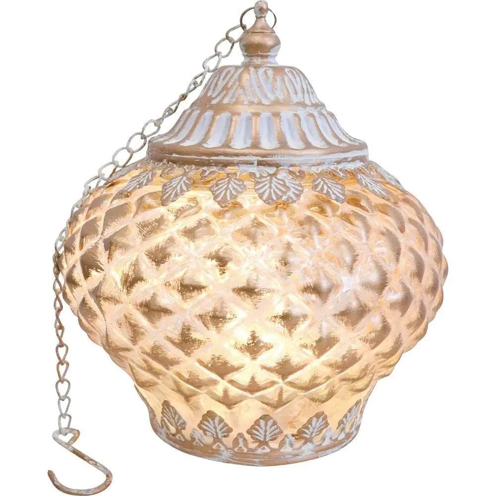 2x LVD Lantern LED Temple Goldwash Decorative Lighting Tabletop 15cm Home Decor