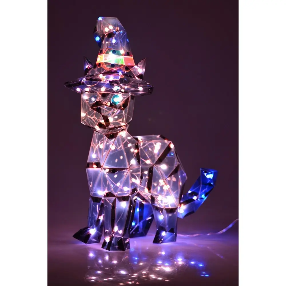 Starlightz LED USB Acrylic Black Cat Home/Office Halloween Decor 40x35cm