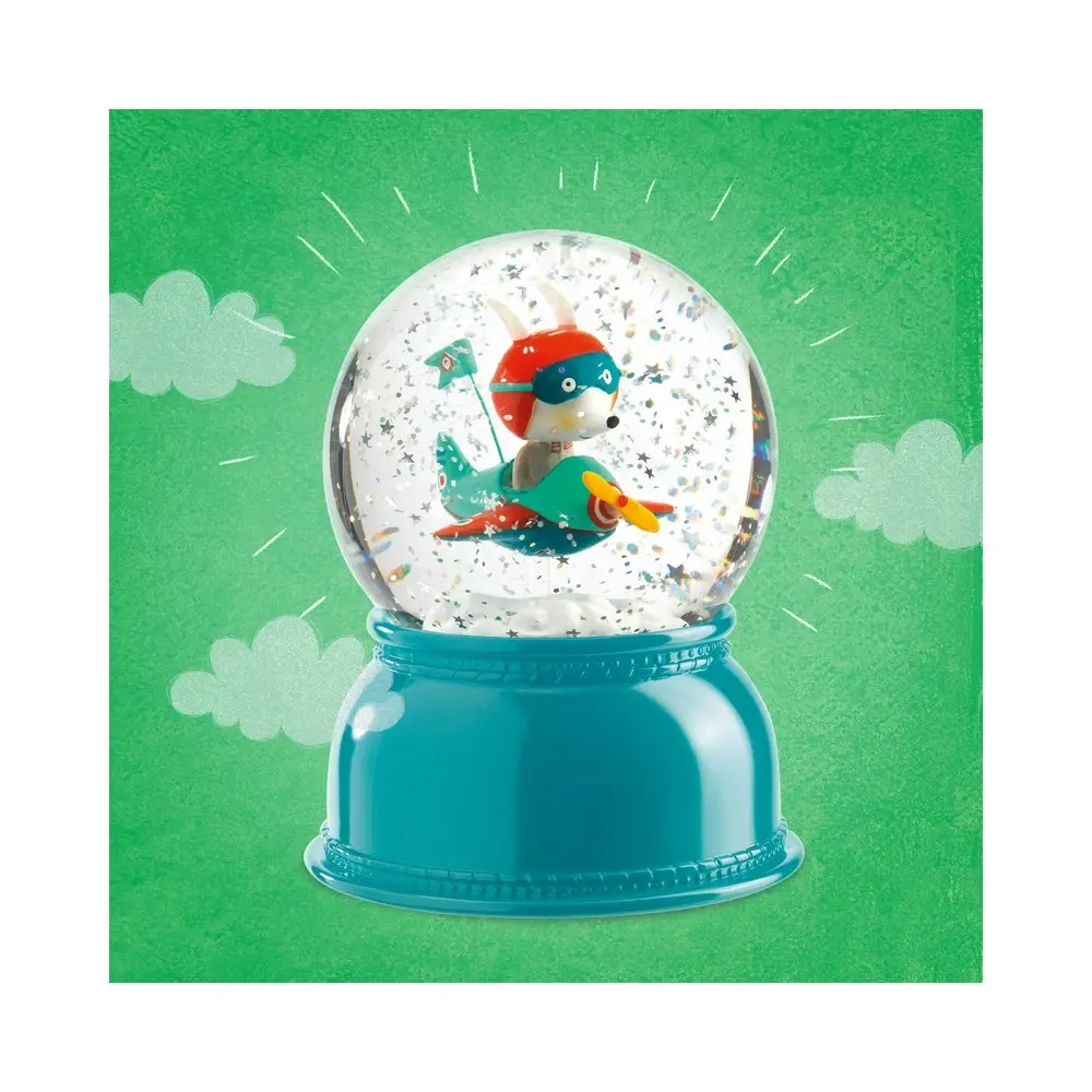 Djeco Aeroplane Globe 18cm Night Light Blue Newborn Kids Home Nursery Decor 0+