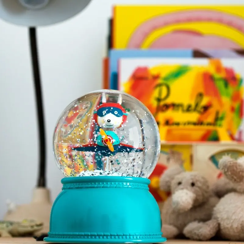 Djeco Aeroplane Globe 18cm Night Light Blue Newborn Kids Home Nursery Decor 0+