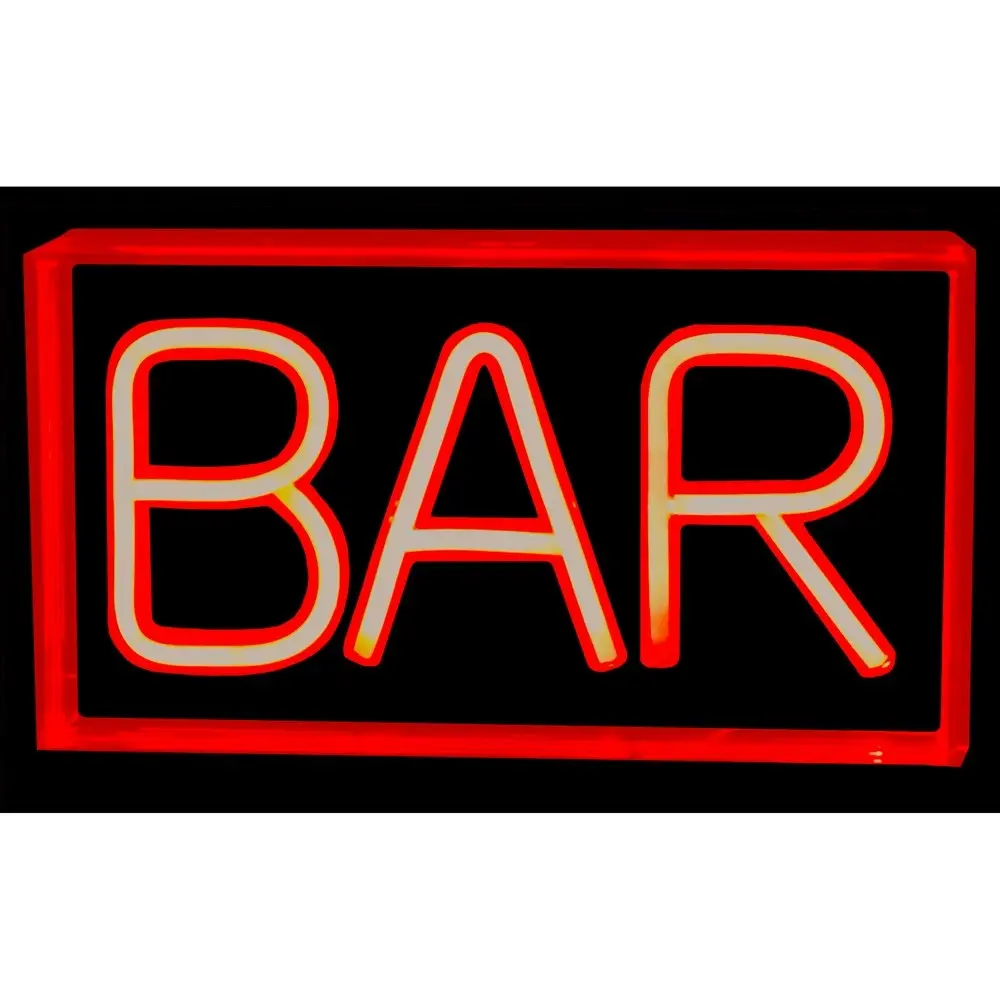 2x Gibson Gifts Bar LED Neon Sign Light Stand Home/Room 23cm Tabletop Decor