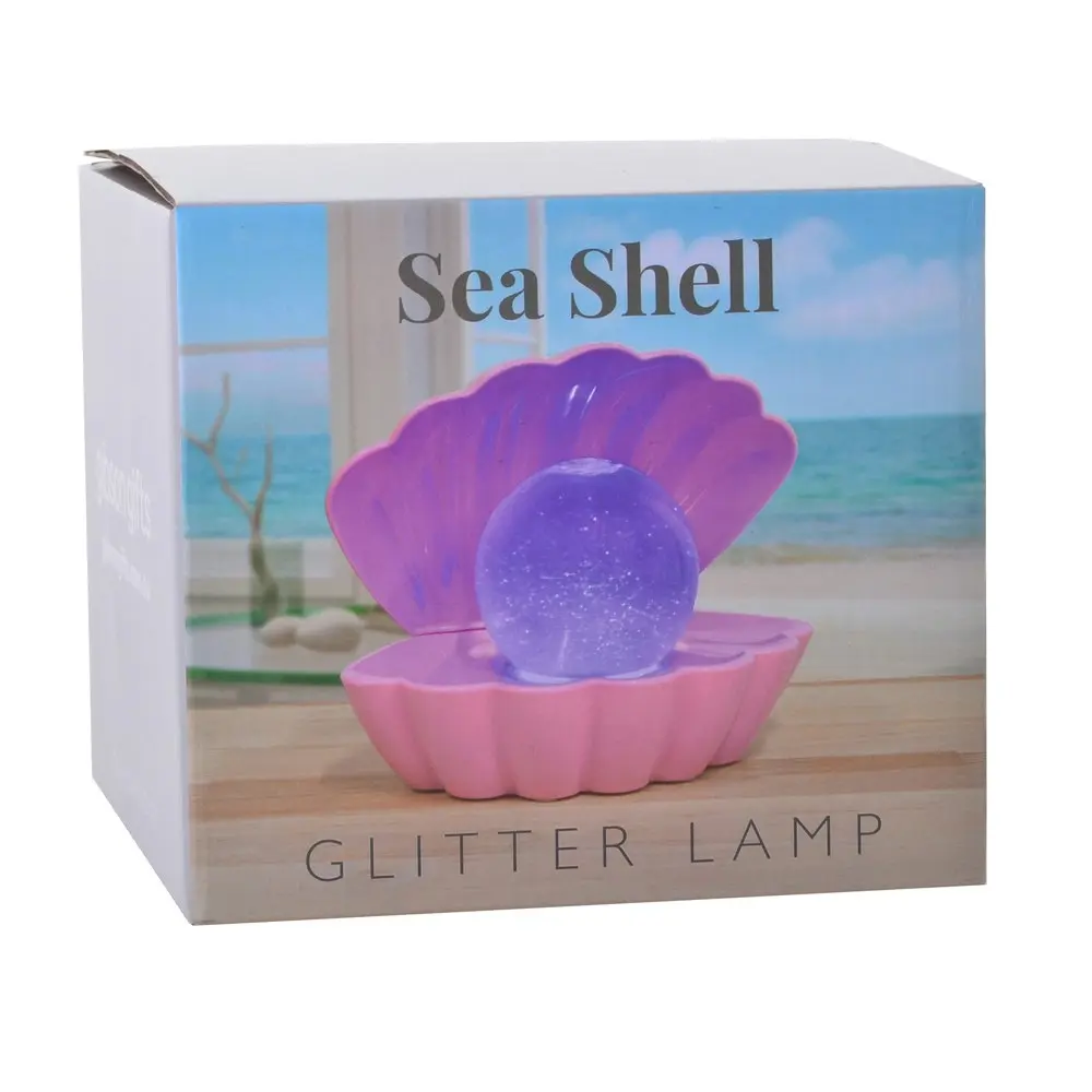 Gibson Gifts Seashell Glitter Lamp Home/Room/Office Decor 15x8cm Assorted