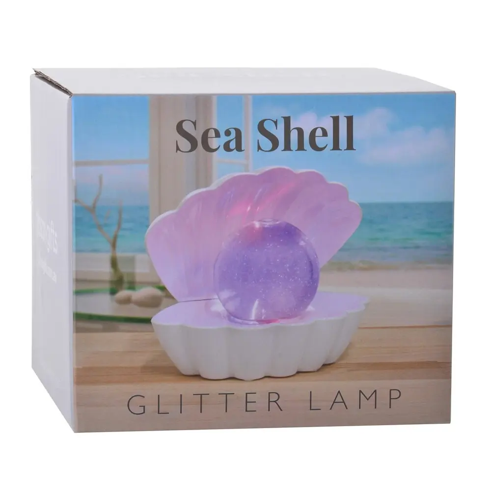 Gibson Gifts Seashell Glitter Lamp Home/Room/Office Decor 15x8cm Assorted