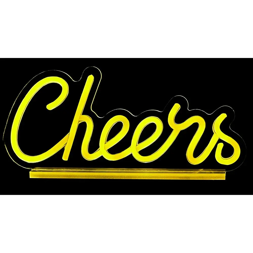 Gibson Gifts Cheers LED Neon Sign Light Stand Home/Room 30cm Tabletop Decor