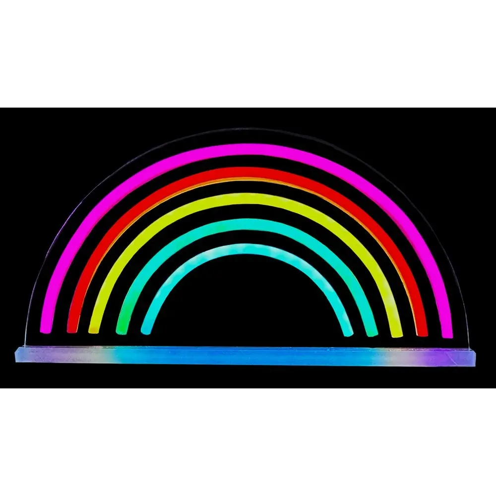 Gibson Gifts  Rainbow LED Neon Sign Light Stand Home/Room 24cm Tabletop Decor