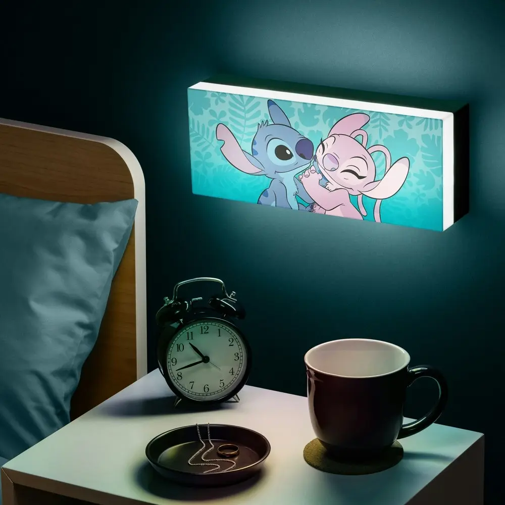 Disney Stitch & Angel Night Light Wall Mount/Freestanding Home/Bedroom Lamp