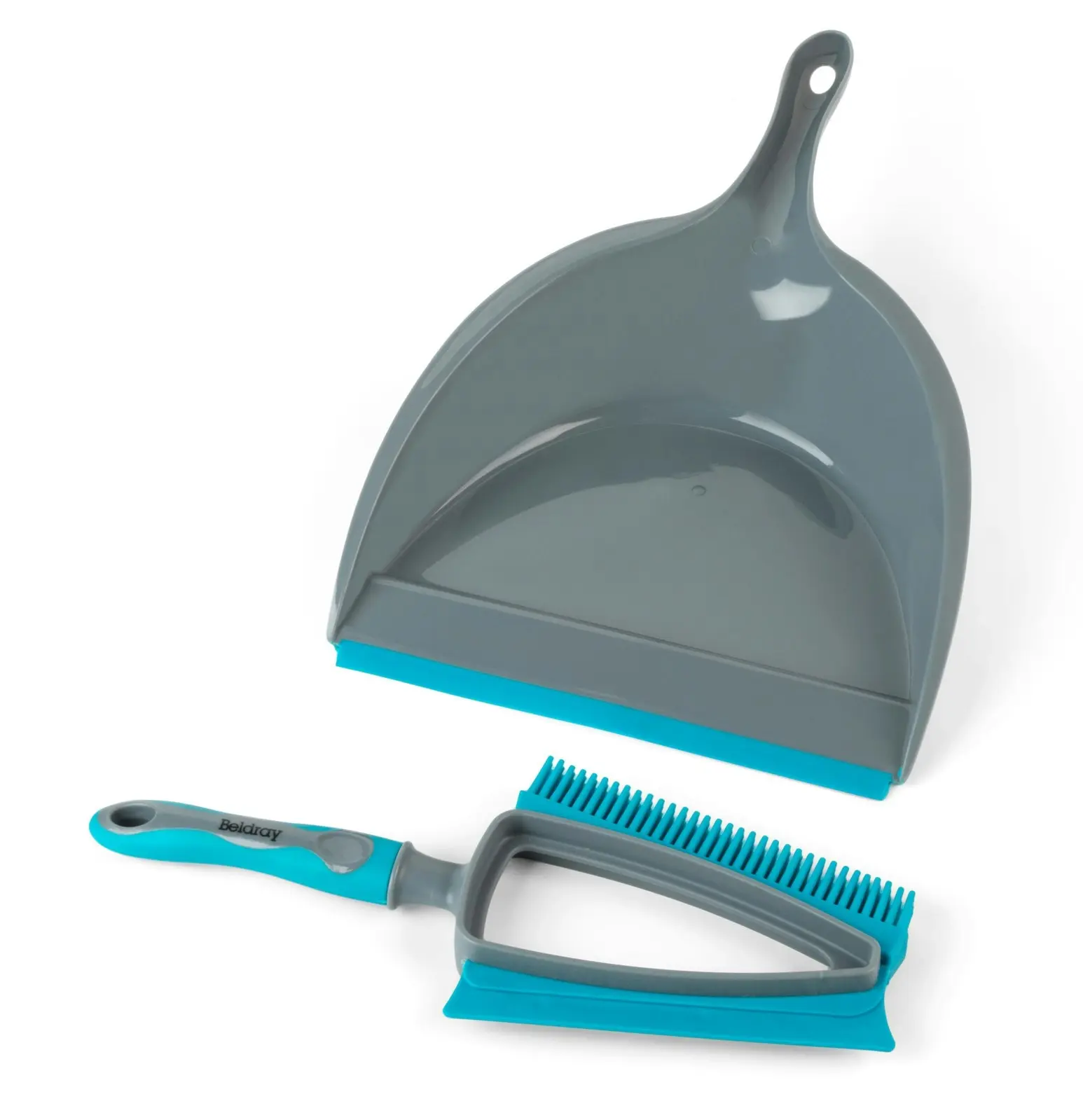 2x Beldray Pet Plus 2 In 1 Lift/Trap Dual Rubber Head Dustpan & Brush Cleaning