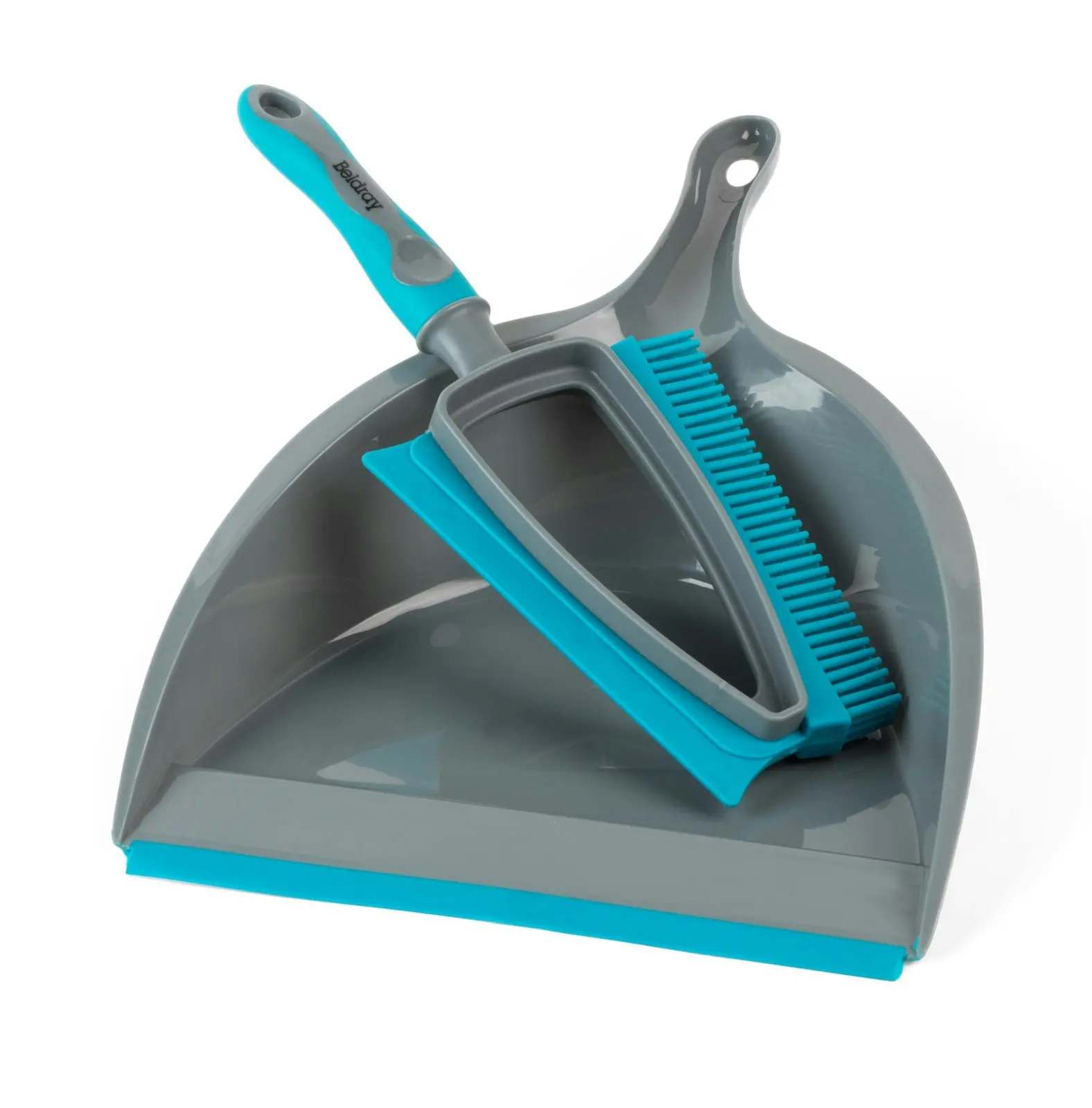 2x Beldray Pet Plus 2 In 1 Lift/Trap Dual Rubber Head Dustpan & Brush Cleaning