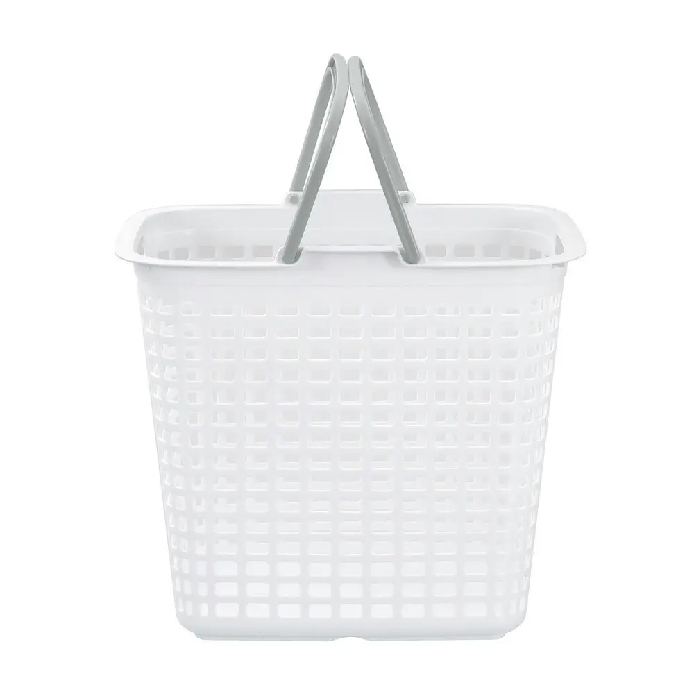 12x Boxsweden 30L Laundry Carry Basket Clothes Humper 44.5x40cm w/ Handle White