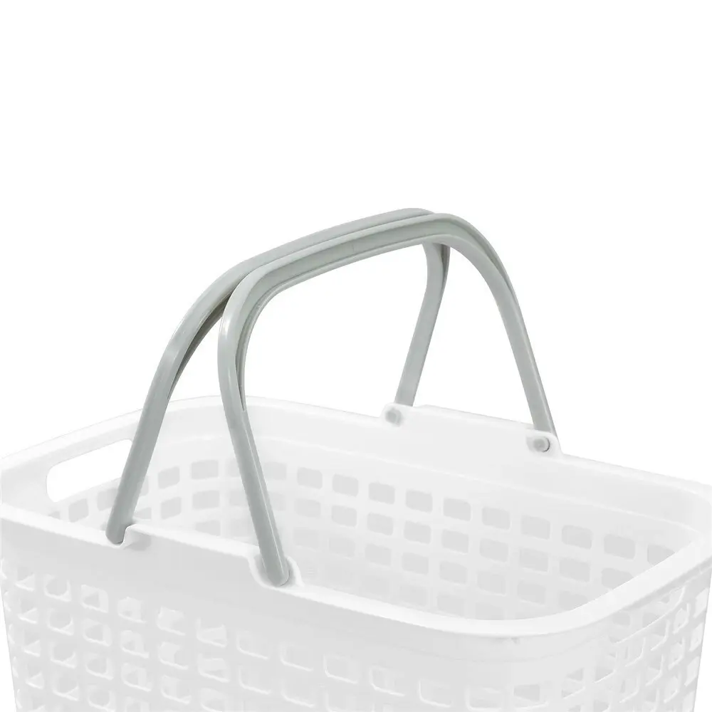 12x Boxsweden 30L Laundry Carry Basket Clothes Humper 44.5x40cm w/ Handle White