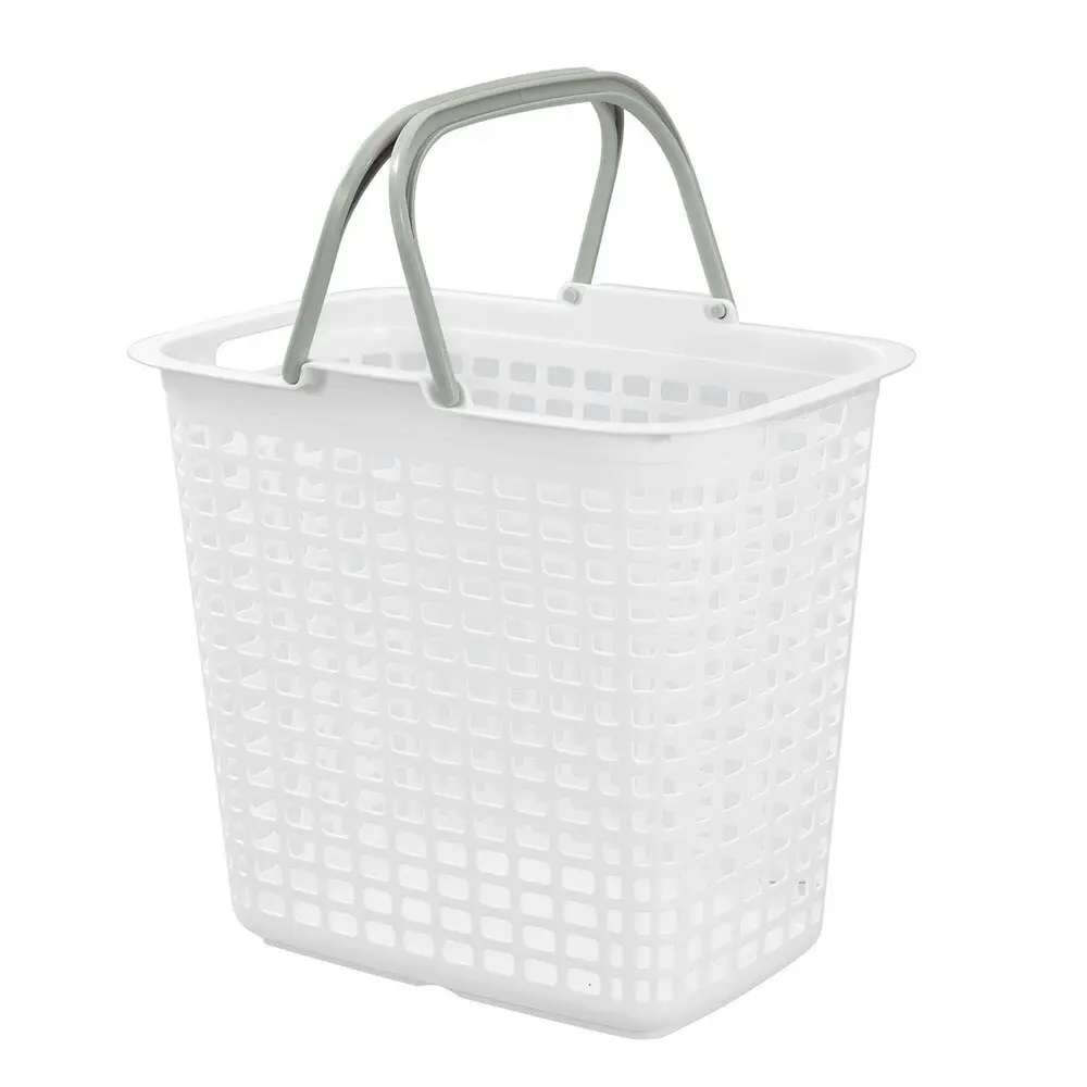 12x Boxsweden 30L Laundry Carry Basket Clothes Humper 44.5x40cm w/ Handle White