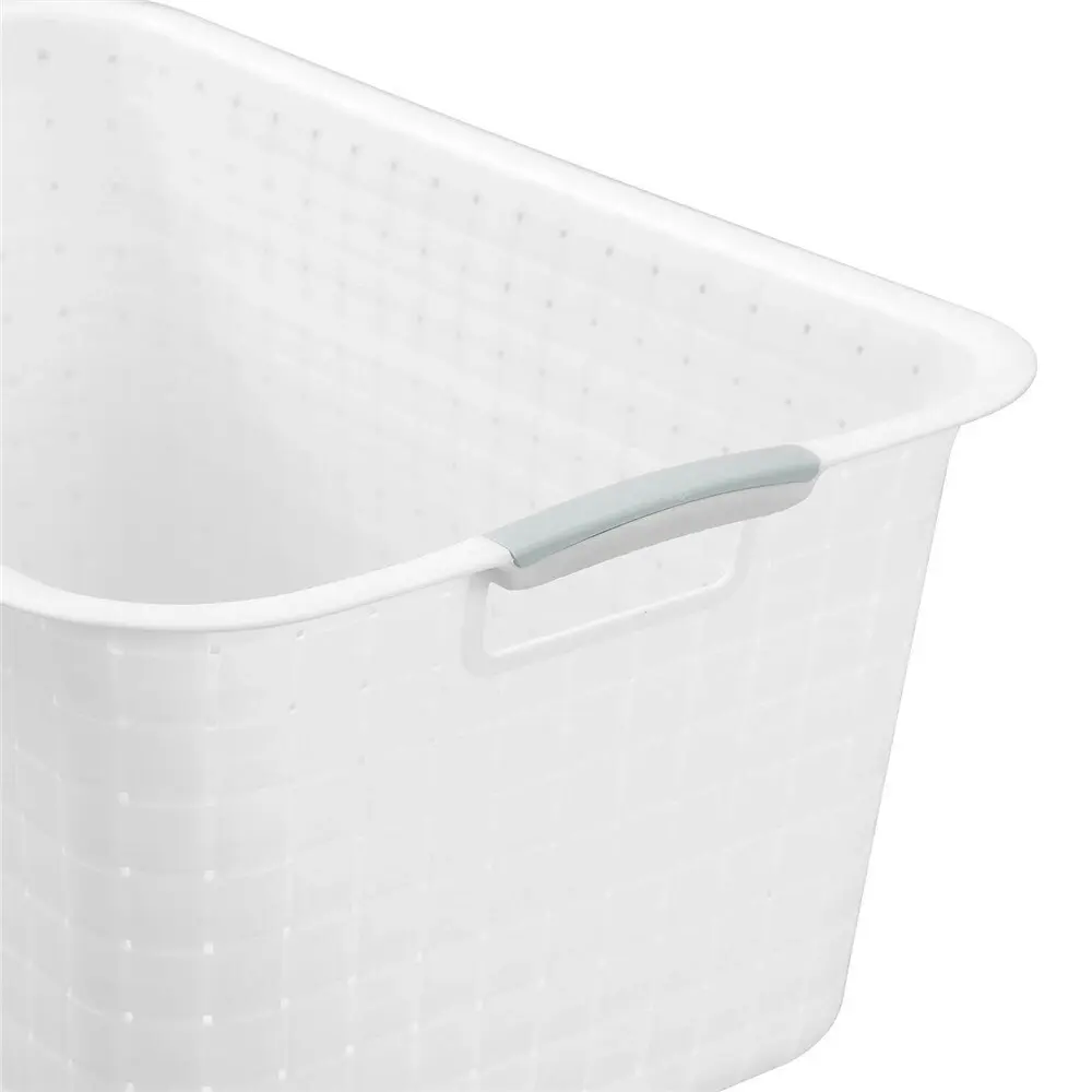 12x Boxsweden 45L Logan Laundry Basket Clothes Humper 59.5x39cm w/ Handle White