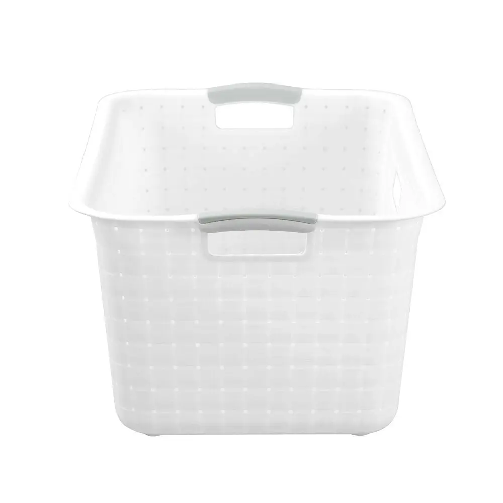 12x Boxsweden 45L Logan Laundry Basket Clothes Humper 59.5x39cm w/ Handle White