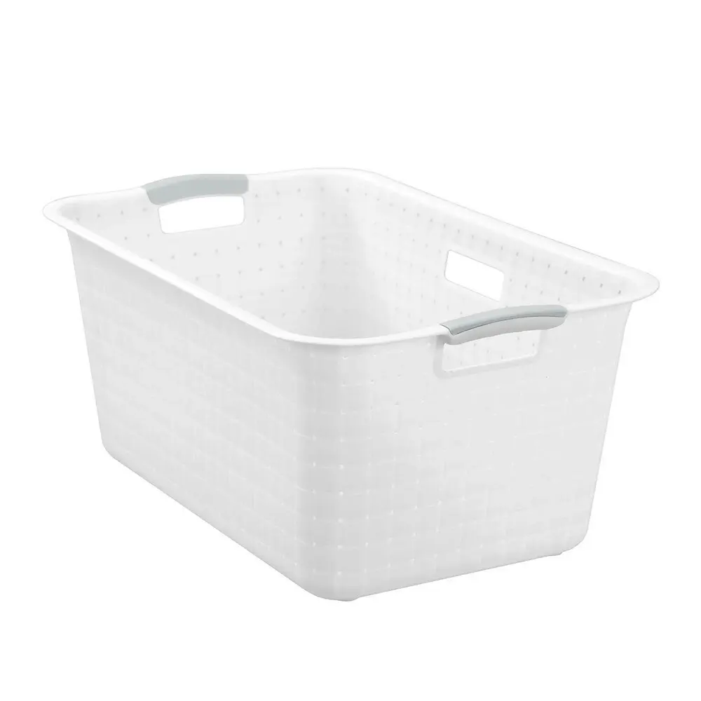 12x Boxsweden 45L Logan Laundry Basket Clothes Humper 59.5x39cm w/ Handle White