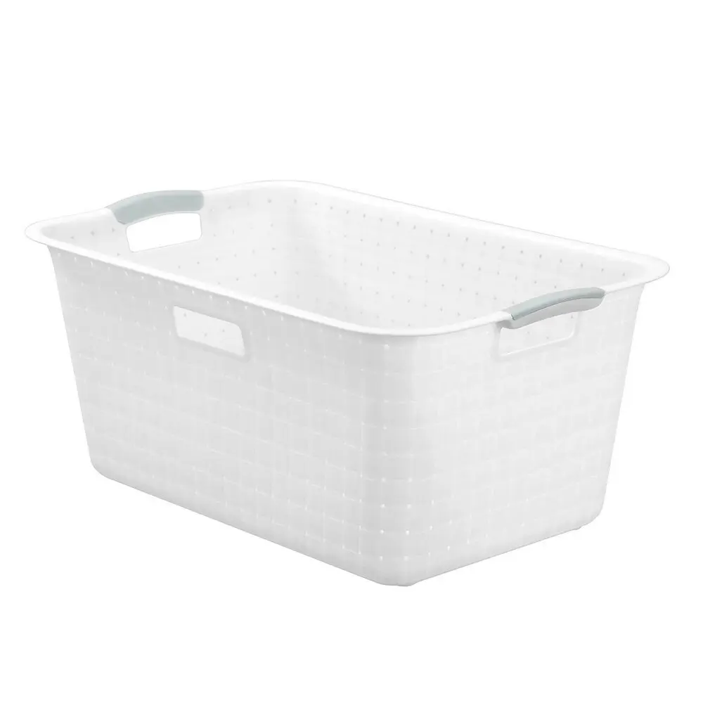 12x Boxsweden 45L Logan Laundry Basket Clothes Humper 59.5x39cm w/ Handle White