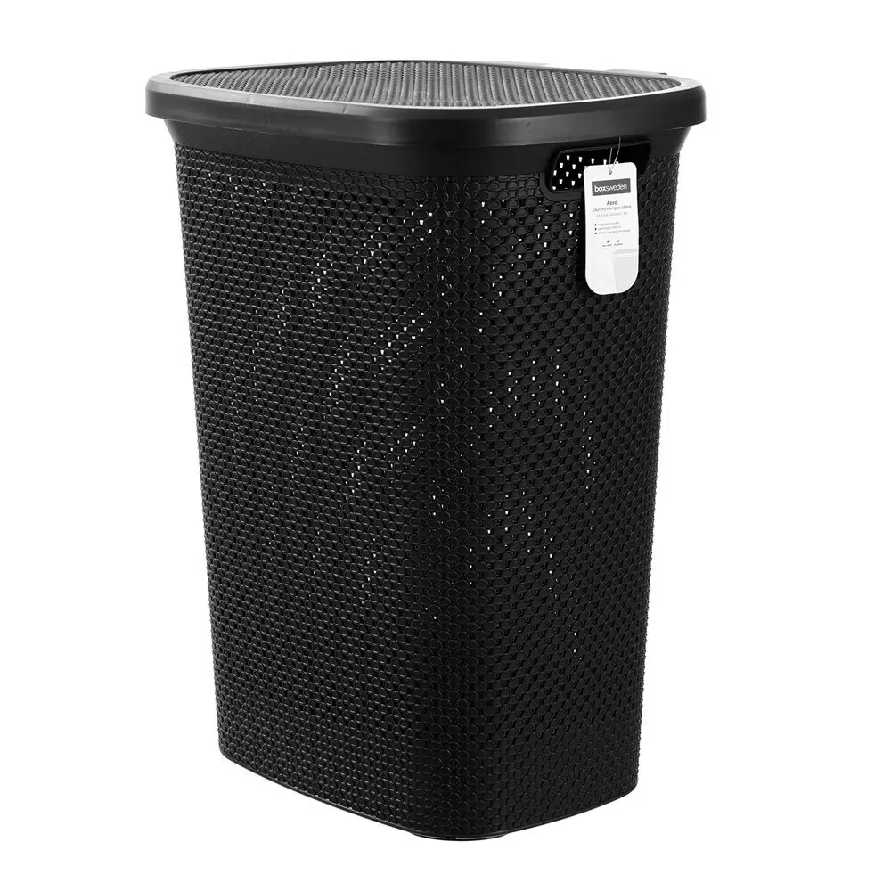 3x 2pc Boxsweden 62L Aero Laundry Hamper Lidded Clothes Storage 45x60cm Assort