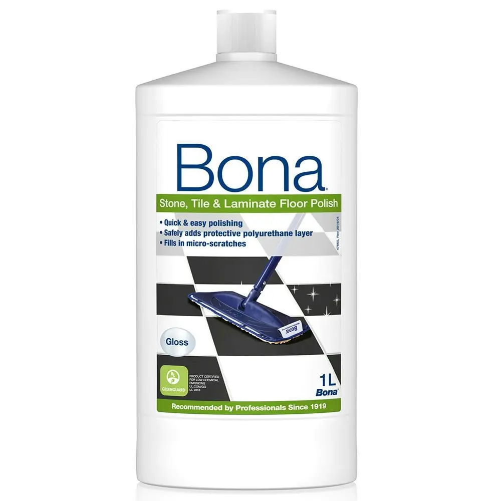 4PK Bona 1L Stone Tile & Laminate Polish Protective Floor Polisher Gloss Finish