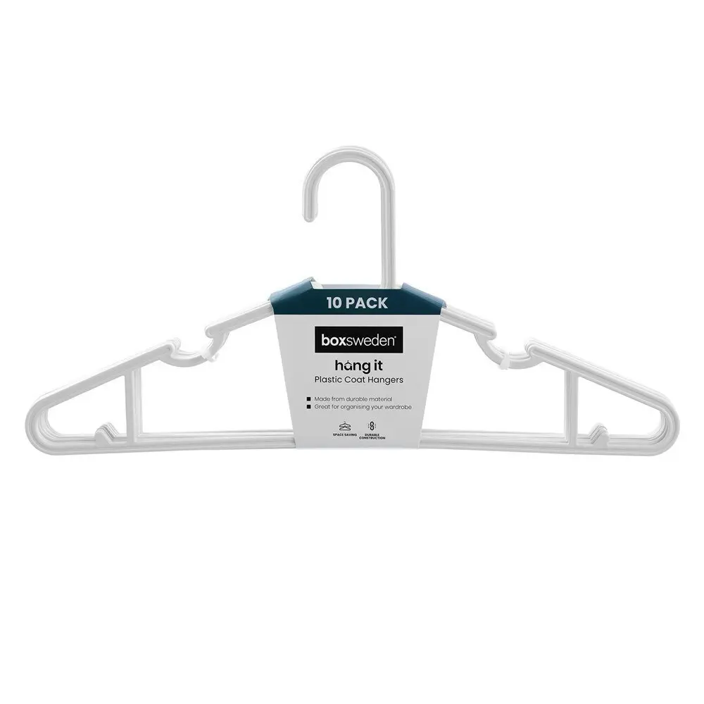 24x 10pc Boxsweden Hangit Plastic Hangers Laundry Clothes Organiser 39.5cm Asst