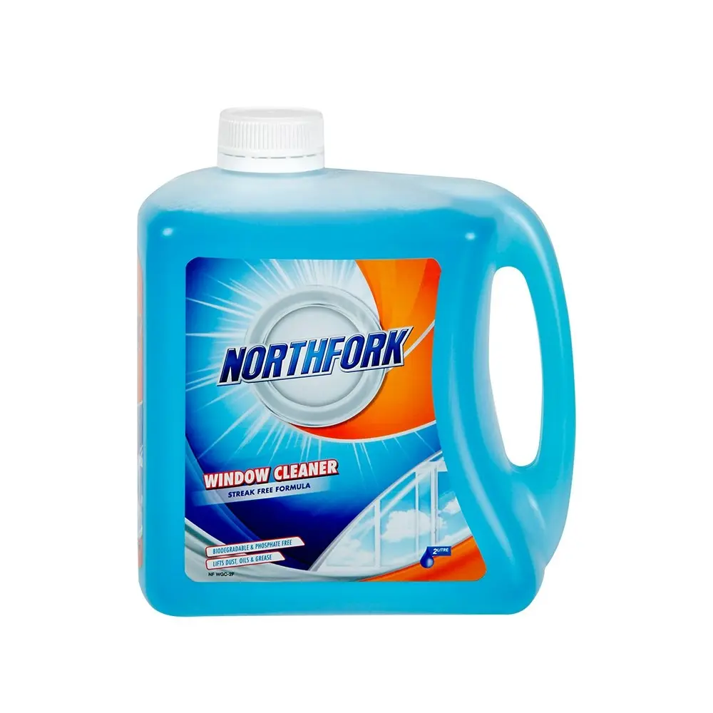 2x Northfork 2L Glass/Window Cleaning Liquid for Home Mirror/Car Windscreen