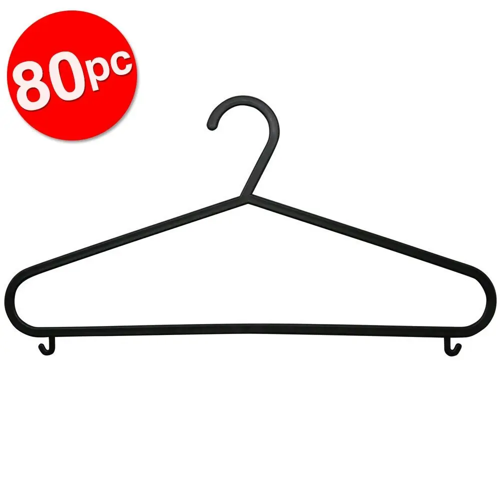 80pc Boxsweden Clothes Hangers Wardrobe Closet Clothing Hanger Organiser Black