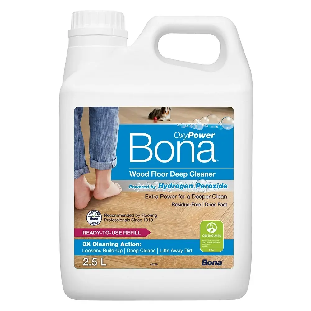 2x Bona 2.5L Wooden Floor Residue Free Deep Surface Cleaner w/Hydrogen Peroxide