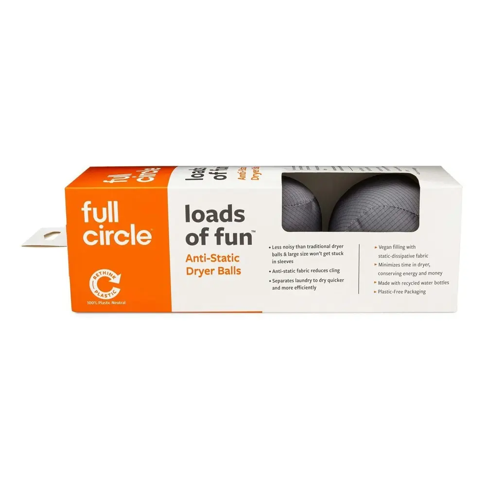 3pc Full Circle 8cm Anti Static Dryer Balls Cloth Drying Laundry Accessory Grey