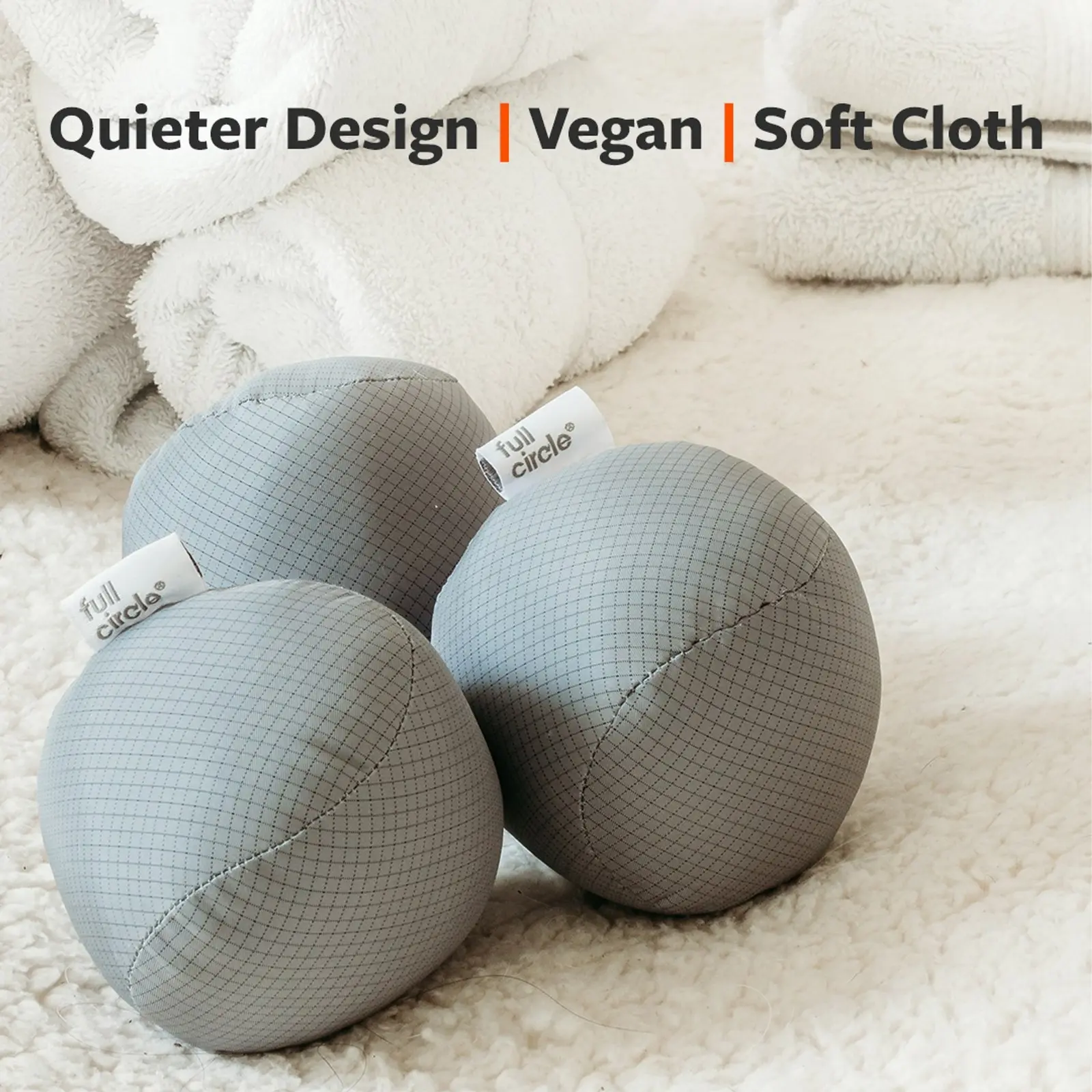 3pc Full Circle 8cm Anti Static Dryer Balls Cloth Drying Laundry Accessory Grey