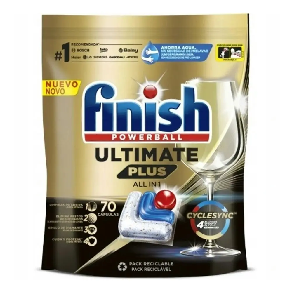 2x 70pc Finish Powerball Ultimate Plus Dishwashing Cleaning  Tablets/Capsules