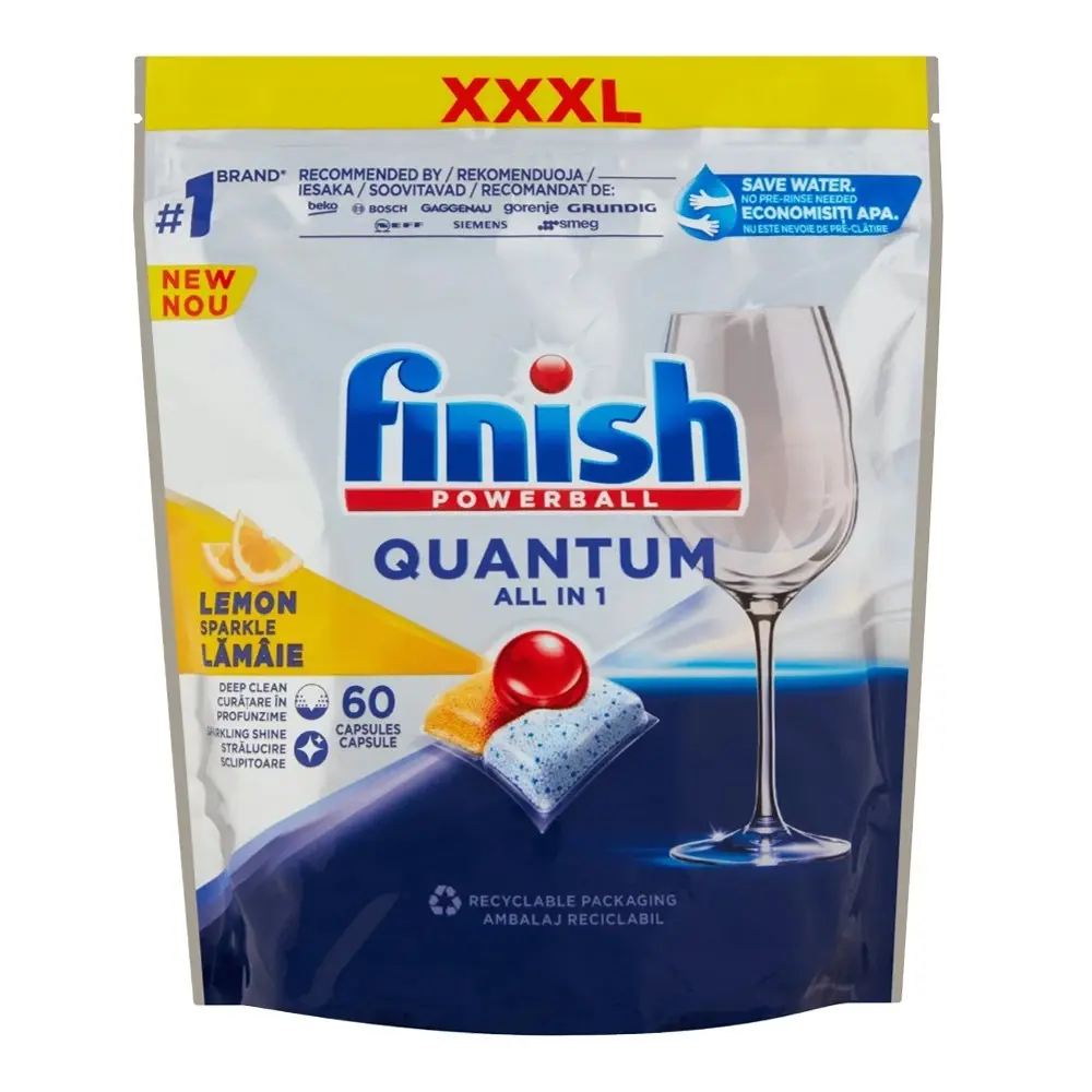 3x 60pc Finish Powerball Quantum All-in-1 Dishwashing Tablets Cleaning Lemon