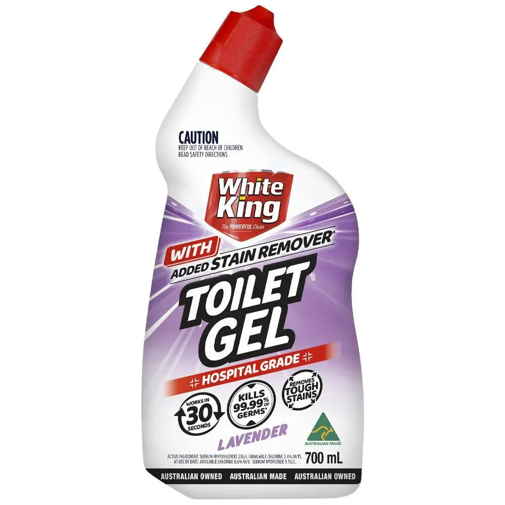 6x White King Bathroom Toilet Gel With Stain Remover Cleaner Lavender 700ml