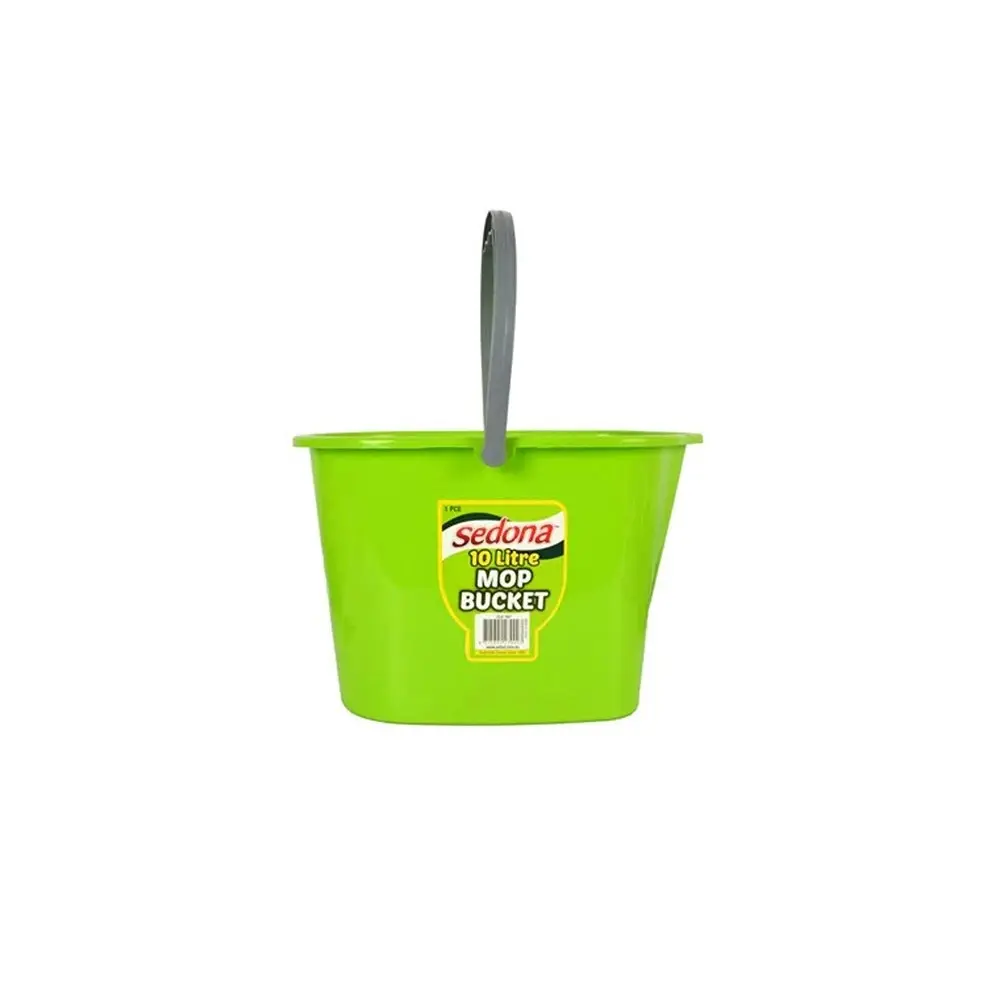 4x Ultimo Mop Bucket 10L Green w/ Grey Handle Ideal Versatile Cleaning 24x35cm