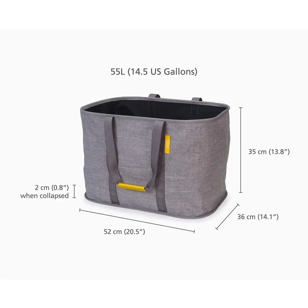 Joseph Joseph Hold-All Max 53cm/35L Laundry Basket Storage Box w/ Handle Grey