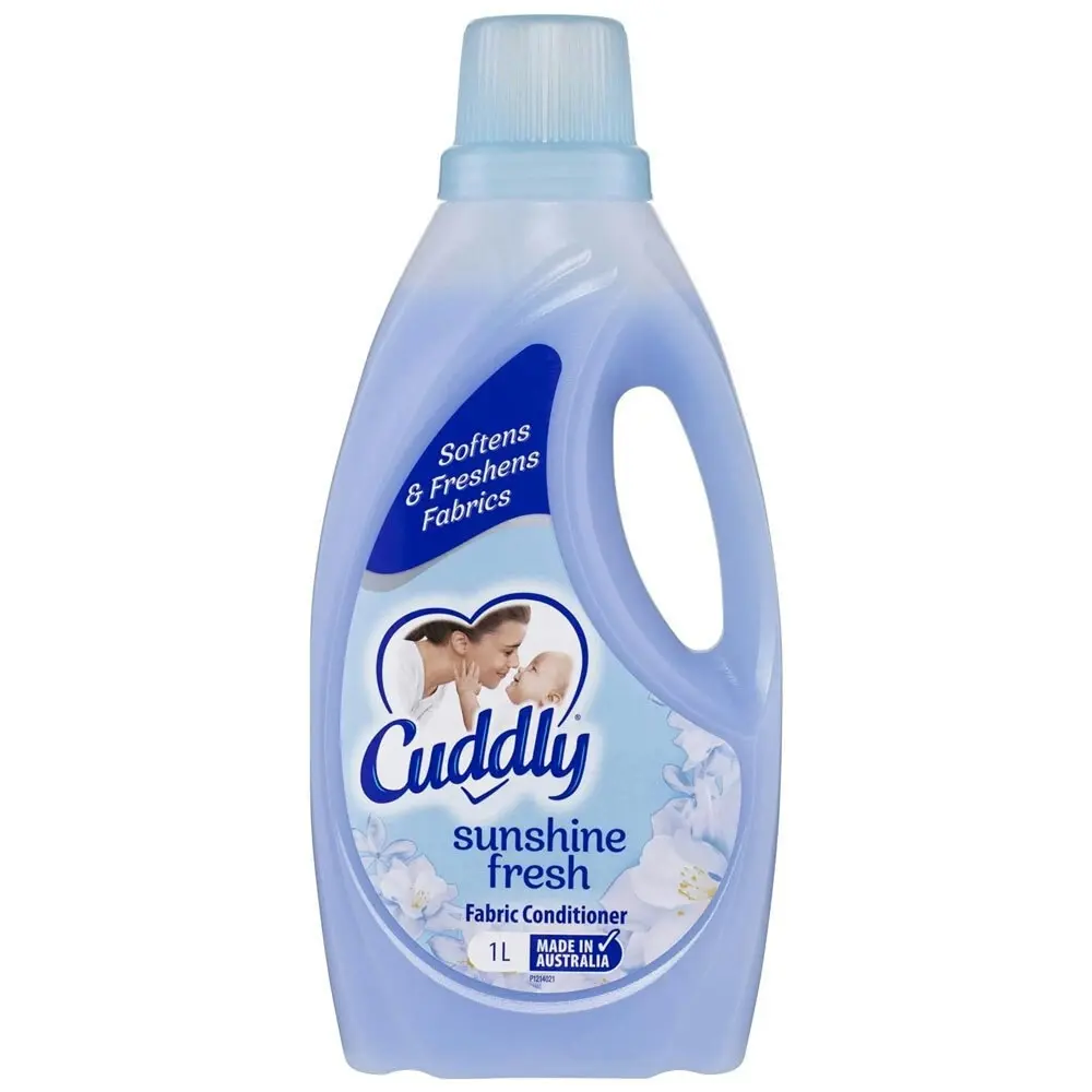 6x Cuddly Laundry Liquid Fabric Softener Conditioner - Sunshine Fresh Scent 1L