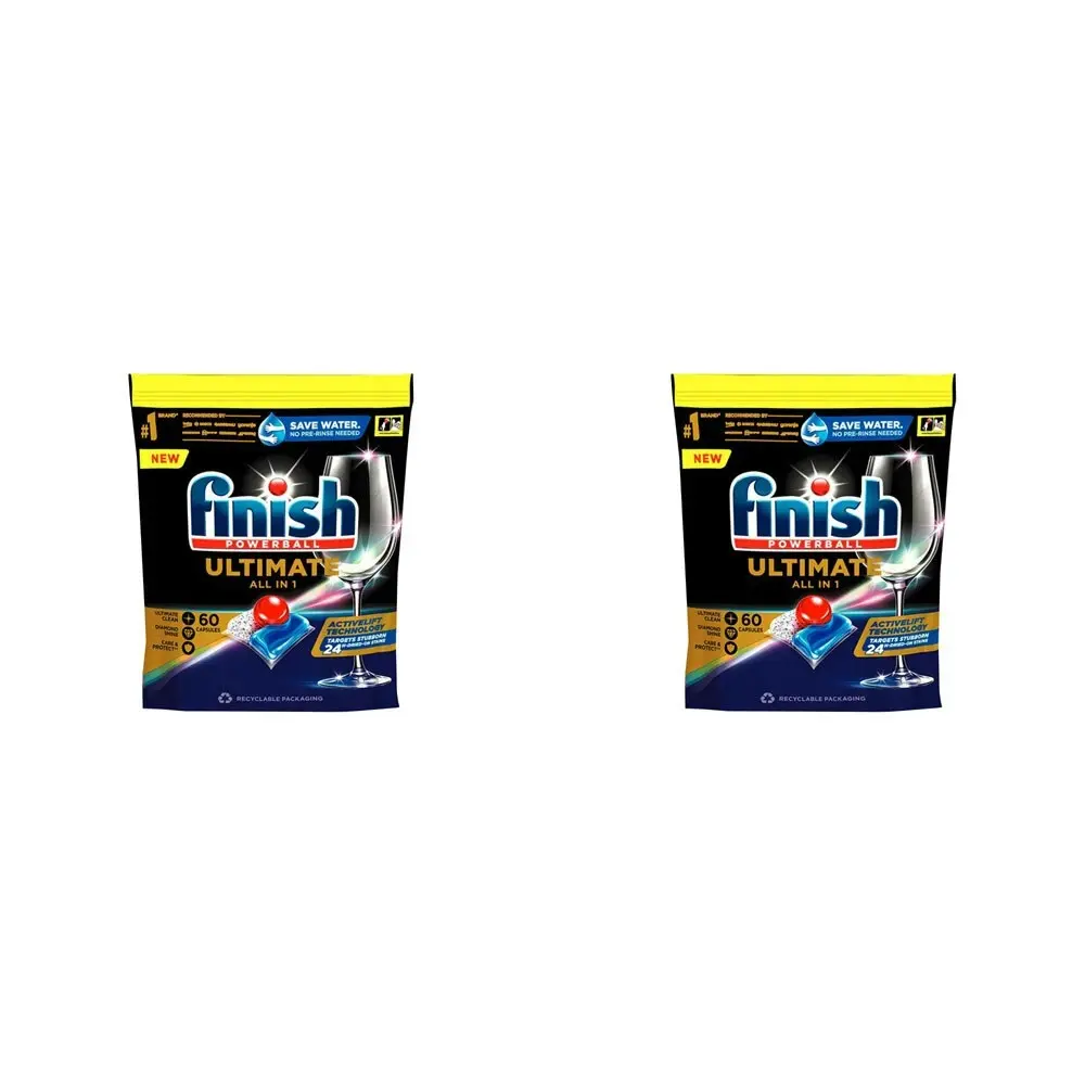 2x Finish Powerball Ultimate All-In-1 Dishwasher  Capsules/Tablets